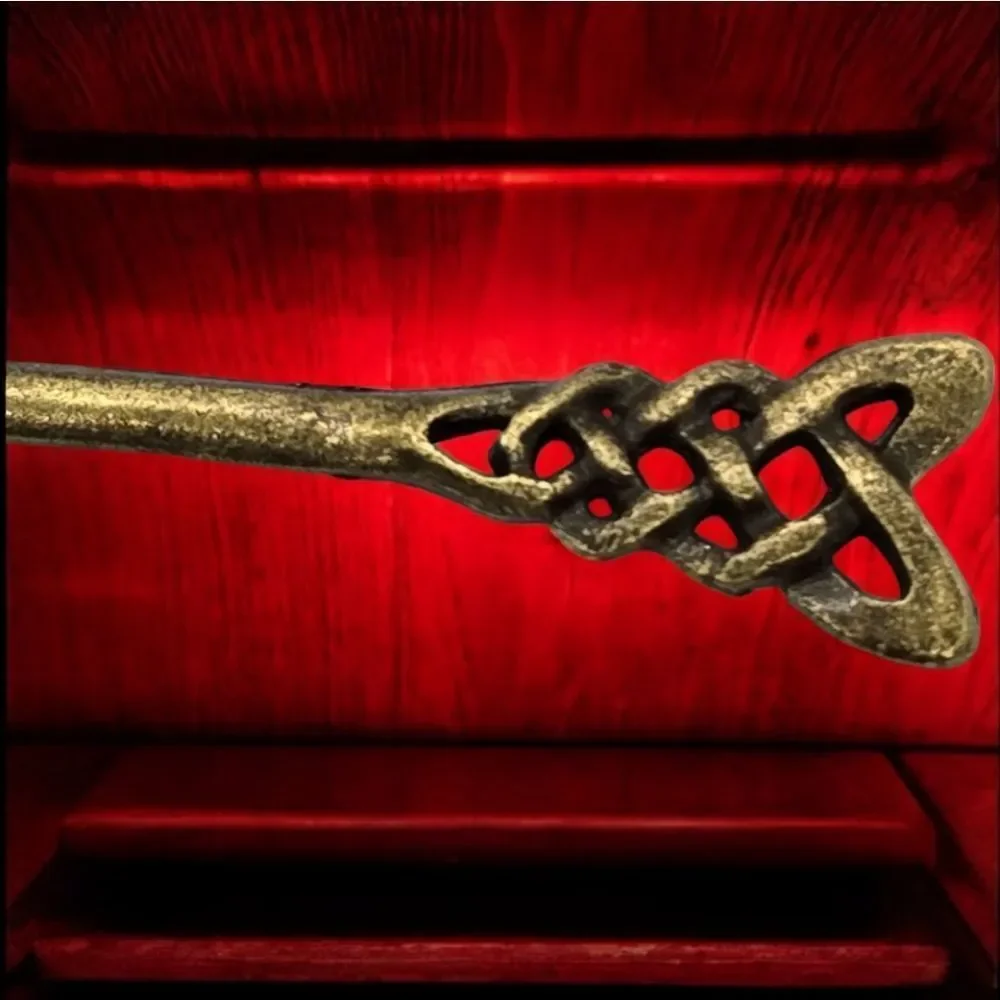Wyvern Dragon Hair Stick Barrette Bronze Nordic Myth Viking Fantasy Twist Clip